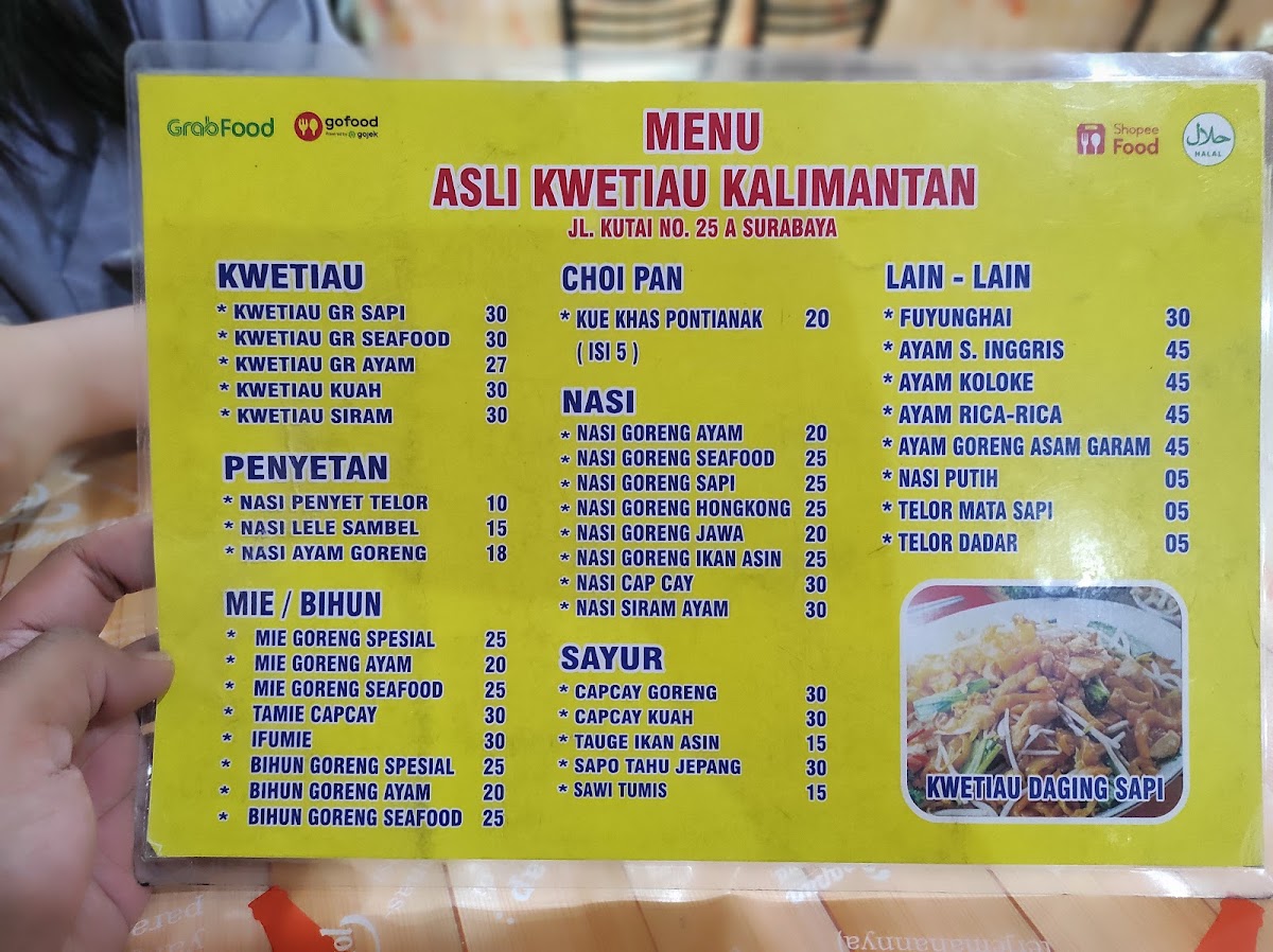 Menu Asli Kwetiau Kalimantan Kutai Surabaya-1