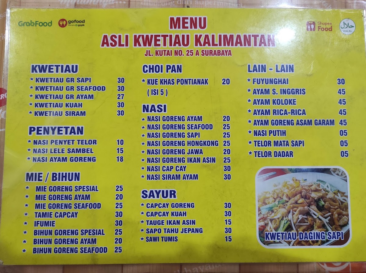 Menu Asli Kwetiau Kalimantan Kutai Surabaya-3