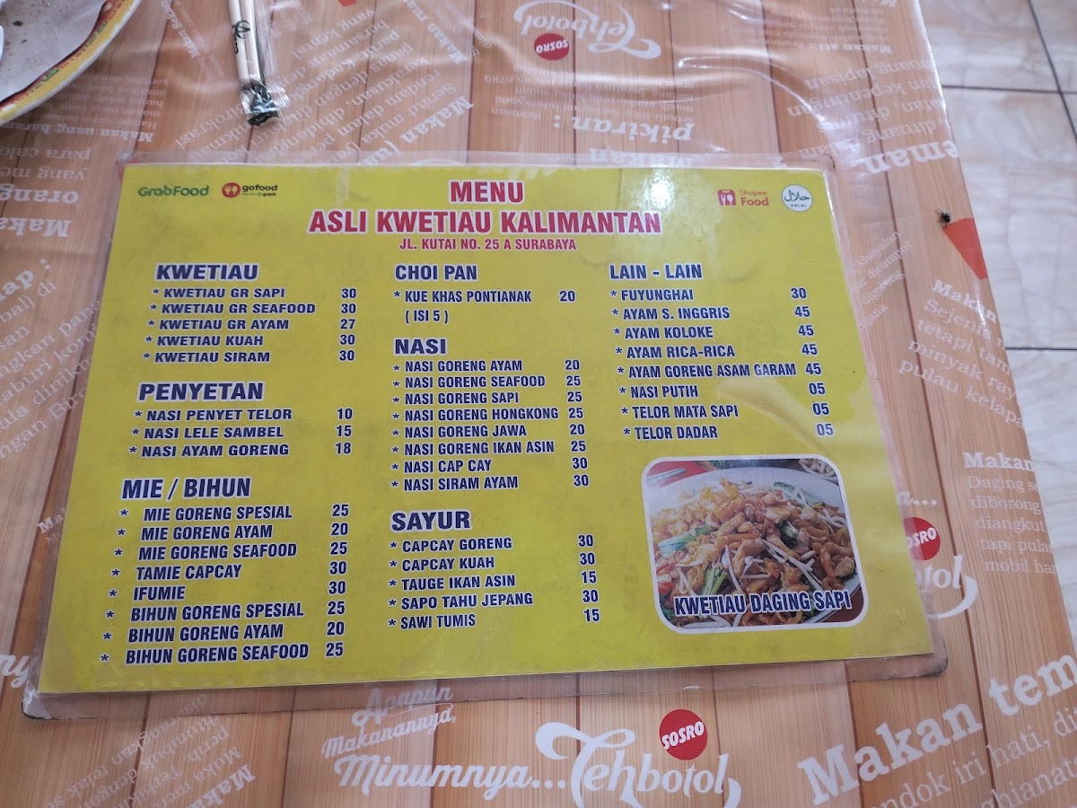 Menu Asli Kwetiau Kalimantan Kutai Surabaya-8